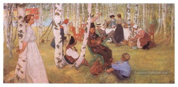 petit déjeuner en plein air 1913 Carl Larsson Peinture à l'huile